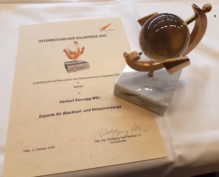 Österreichischer Solarpreis 2020 - Herbert Saurugg