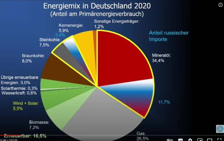 Sinn 2022 - Energiemix DEU 2020 RU
